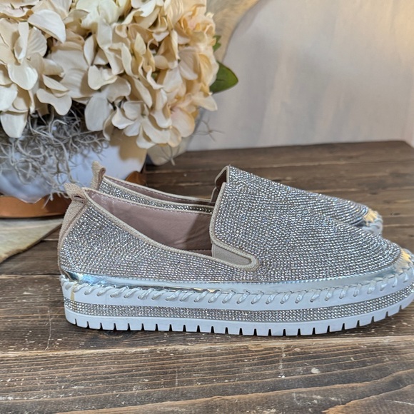 Shoes - Silver Slip-On Women's Shoes